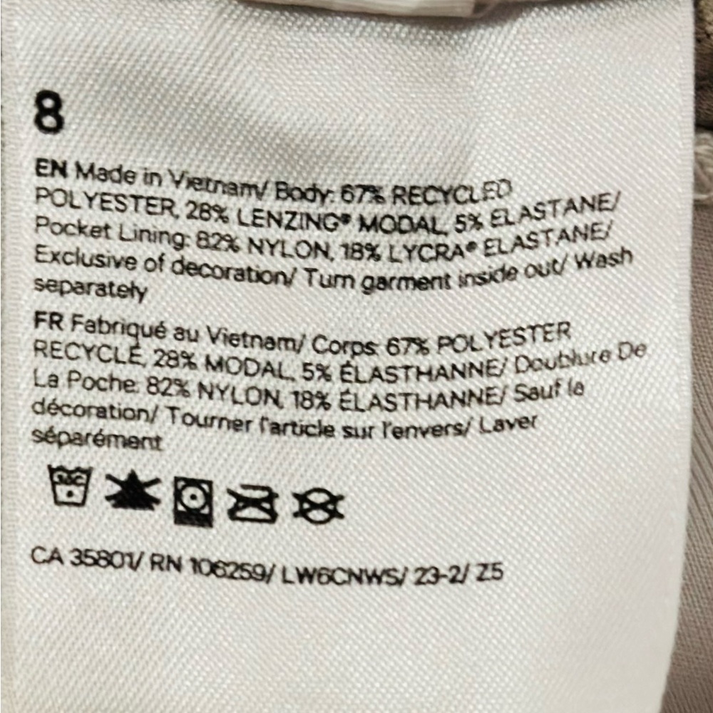 Lululemon Ribbed Softstream Zip-Leg High Rise Crop Pants In Bone, Size 8 - Picture 12 of 16